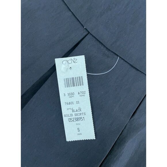 Cache Womens Mini Skirt Size S Black Pleated High Waist polyester Y2K NWT - Picture 4 of 12